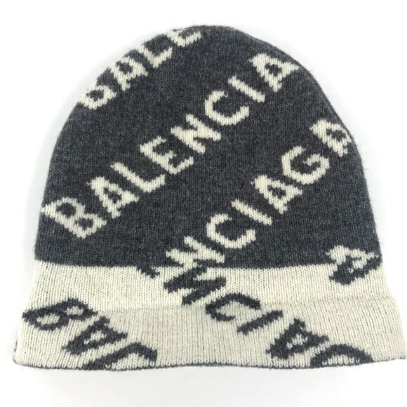 BALENCIAGA 633717 Accessories Beanies Hats Knit hat Knit cap gray/White main image 13